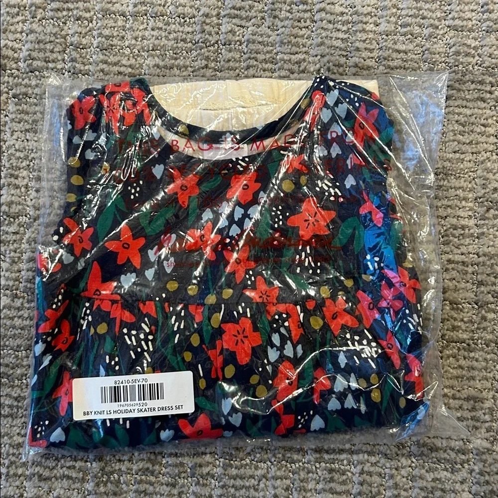 Hanna Andersson Baby Holiday Skater Dress & Leggings Set 3-6